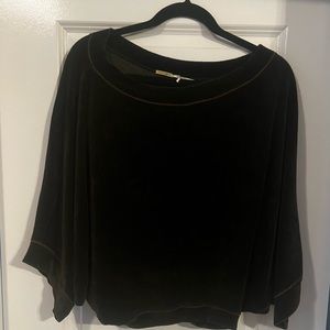 Max Studio velvet short sleeve oversized shirt